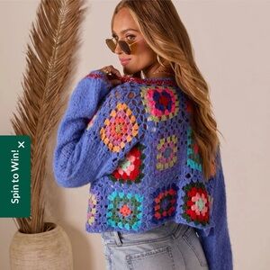 Colorful Crochet Women's Sweater